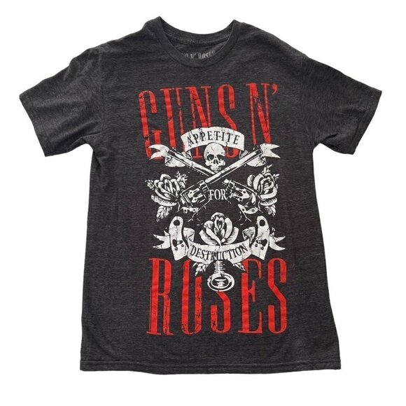 Guns N' Roses APPETITE FOR DESTRUCTION  Men’s/Unisex Sz S Gray Band Tee Shirt - Picture 6 of 6